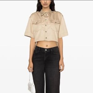 Sandro Indiana Cropped Button-Up Shirt
